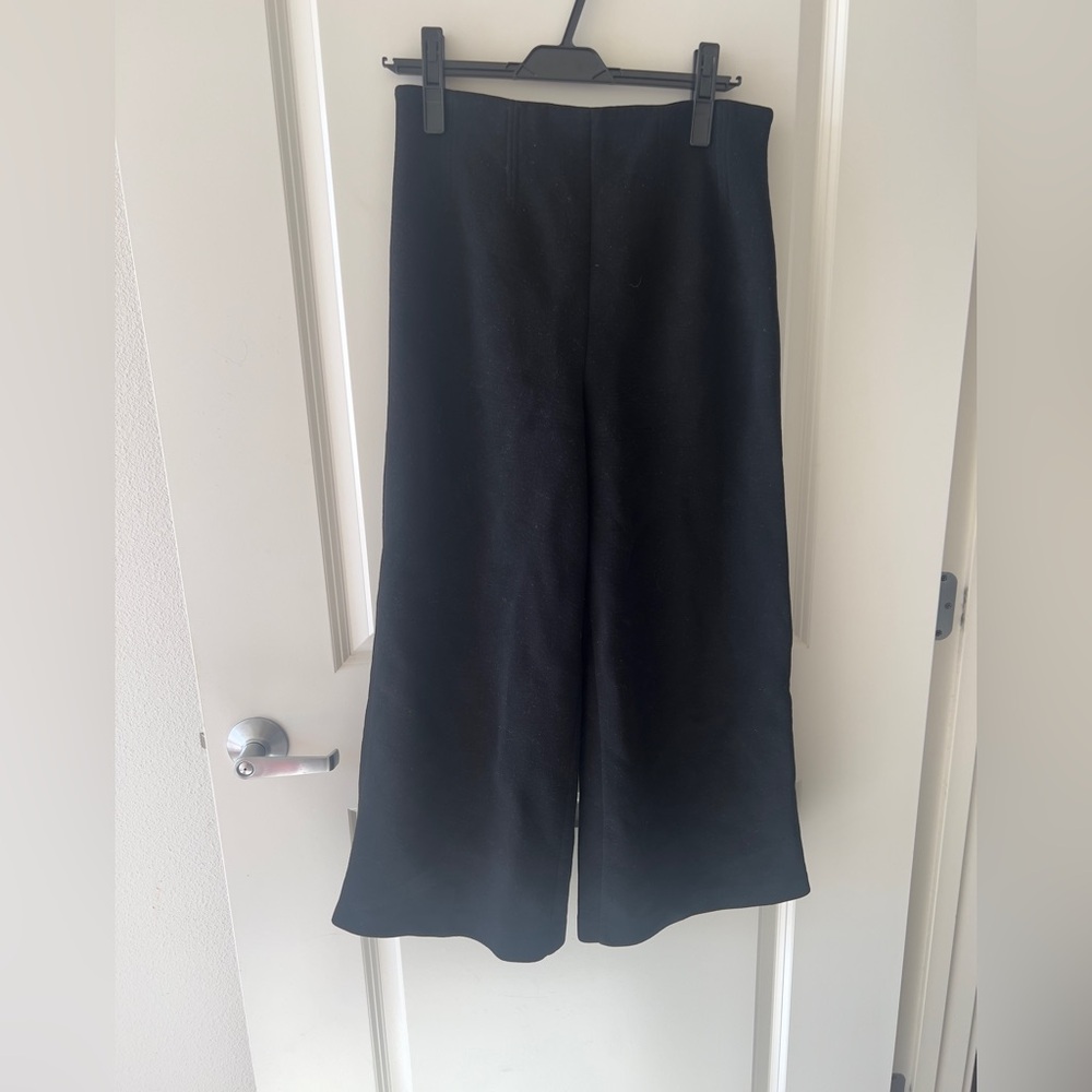 COS Wide-Leg High-rise Cropped Soft Silky Baggy Loose Fit Boot Pants